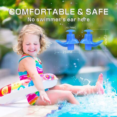 3 PAIA Quies PROTEZIONE IN SILICONE TAPPI per le orecchie per nuotatori-Per bambini 