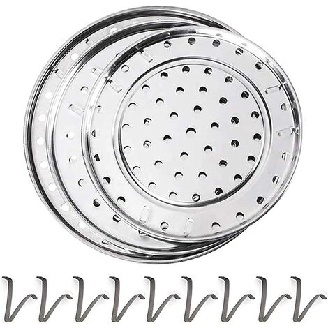EPNT Coperchio rotondo per barbecue in acciaio inox resistente per cottura a vapore 34cm 