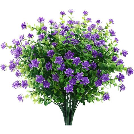 6 Pezzi Fiori Artificiali Glicine Seta Per Decorazione Floreale Giardino Soggiorno Appendere Purple