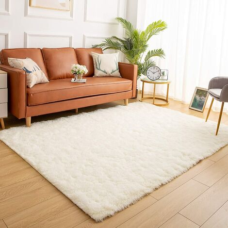 tappeto per soggiorno tappeto rotondo decorativo per arte Tappeto per camera da letto bianco, 80cm 