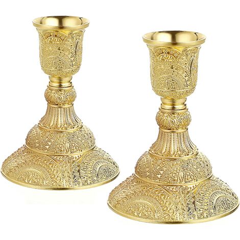 candelabro metallo per la decorazione domestica cena a lume di candela banchetto di nozze di Natale Portacandele oro da 3 pezzi 