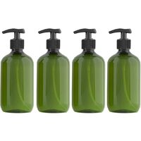 300ml 4pcs Dispenser di sapone da bagno Dispenser di bottiglia per pompa a vuoto Dispenser di sapone per gel liquido per mani Verde / Marrone PP + Pet Food Grade