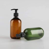 300ml 4pcs Dispenser di sapone da bagno Dispenser di bottiglia per pompa a vuoto Dispenser di sapone per gel liquido per mani Verde / Marrone PP + Pet Food Grade