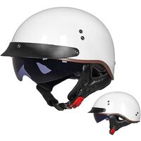 Casco moto jet vintage, nero opaco per casco moto scooter Chopper per uomo  e donna Caschi