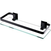 ripiano in vetro con rack extra spesso colore: argento Mensola da bagno in vetro con supporto in alluminio per shampoo organizer in vetro temperato rettangolare da 8 mm 