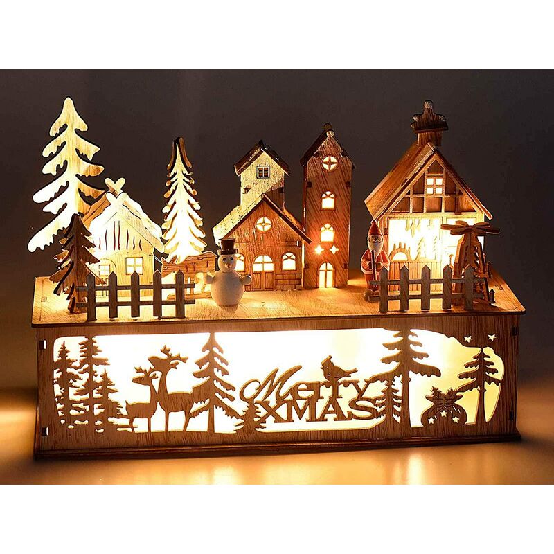Décoration Village de Noël 361046 avec Lumières, Sons et Mouvement 41x30x22  cm