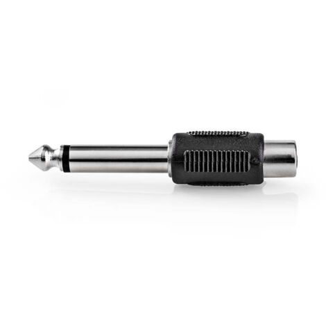 Nedis Mono-Audio-Adapter / 6.35 mm Stecker / Cinch Buchse / Vernickelt / Gerade / ABS / Schwarz / 1 Stück / Box (1/4)