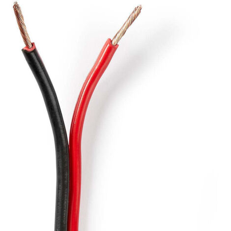 Nedis Lautsprecherkabel / 2 x 1.50 mm² / CCA / 100 m / Rund / PVC / Red / Schwarz / Eingewickelt (1/2)