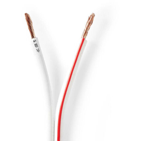Nedis Lautsprecherkabel / 2 x 2.50 mm² / CCA / 100 m / Rund / PVC / Weiss / Eingewickelt (1/2)