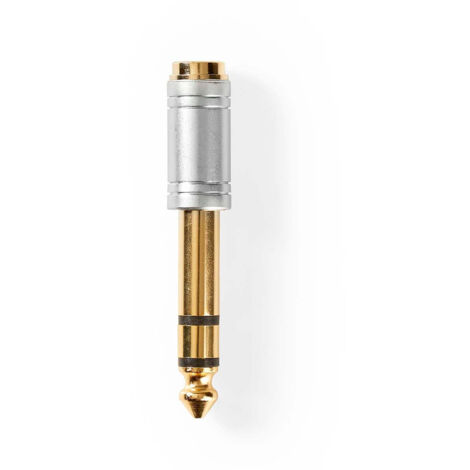 Nedis Stereo-Audio-Adapter / 6.35 mm Stecker / 3.5 mm Buchse / Vergoldet / Gerade / Metall / Silber / 1 Stück / Box (1/5)