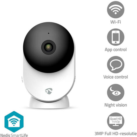 Smartlife innenkamera wlan 3mp full hd 1296p cloud speicher optional microsd nicht im lieferumfang enthalten onvif mit bewegungssensor nachtsicht wei (1/5)