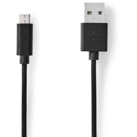 Nedis USB-Kabel / USB 2.0 / USB-A Stecker / USB Micro-B Stecker / 10 W / 480 Mbps / Vernickelt / 1.00 m / Rund / PVC / Schwarz / Label (1/3)