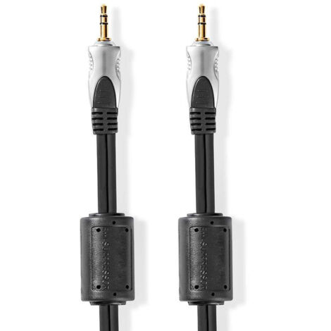Nedis Stereo-Audiokabel / 3.5 mm Stecker / 3.5 mm Stecker / Vergoldet / 5.00 m / Rund / Anthrazit / Blister (1/3)