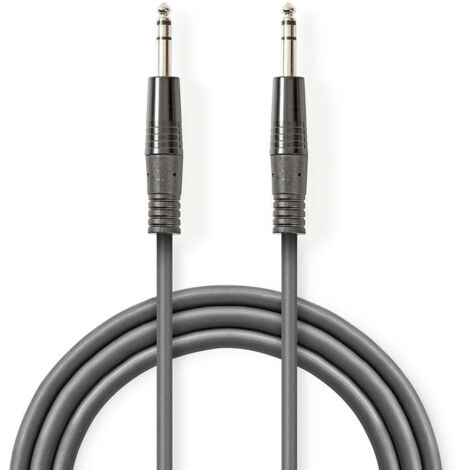 Nedis Stereo-Audiokabel / 6.35 mm Stecker / 6.35 mm Stecker / Vernickelt / 1.50 m / Rund / Dunkelgrau / Kartonhülle (1/3)