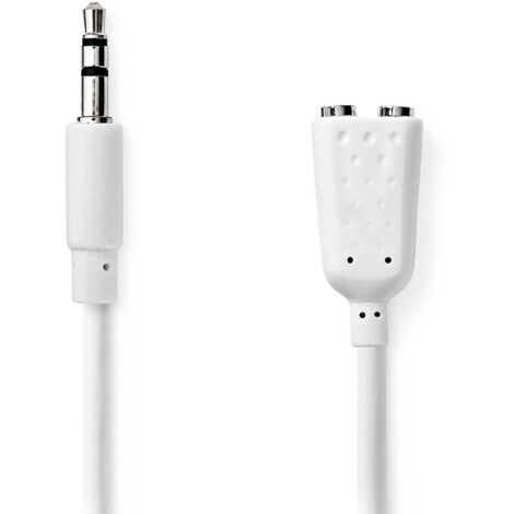 Nedis Stereo-Audiokabel / 3.5 mm Stecker / 2x 3.5 mm Buchse / Vernickelt / 0.20 m / Rund / Weiss / Umschlag (1/3)