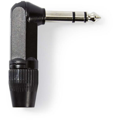 Nedis Audio-Anschluss / Abgewinkelt / Stecker / Vernickelt / Lot / Kabeleingangsdurchmesser: 8.0 mm / Aluminium / Schwarz / Plastikbeutel / 1 Stück (1/5)