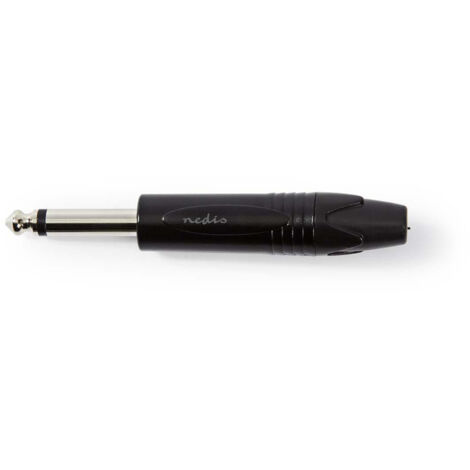 Nedis Audio-Anschluss / Gerade / Stecker / Vernickelt / Lot / Kabeleingangsdurchmesser: 6.0 mm / Aluminium / Schwarz / Plastikbeutel / 1 Stück (1/3)