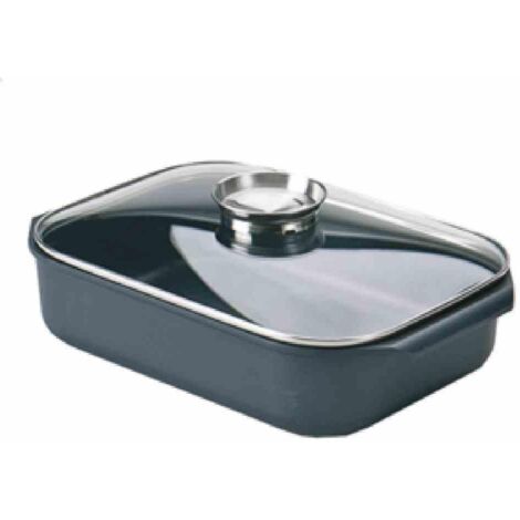 Aromabräter "Delta" 34,5 x 24 x 9 cm, 5,0 l Aluguss, mit Deckel/Aromaknopf (1/4)