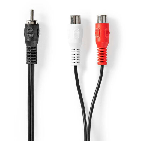Nedis Subwoofer Kabel / RCA / 2x Cinch Buchse / Vernickelt / 0.20 m / Rund / 5.0 x 2.5 mm / Schwarz / Box (1/5)