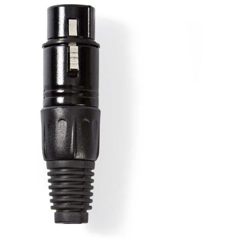 Nedis XLR-Anschluss / Gerade / Buchse / Vernickelt / Lötung / Kabeleingangsdurchmesser: 5.0 mm / Metall / Schwarz / 1 Stück / Plastikbeutel (1/4)
