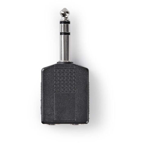 Nedis Stereo-Audio-Adapter / 6.35 mm Stecker / 2x 6.35 mm Buchse / Vernickelt / Gerade / ABS / Schwarz / 10 Stück / Umschlag (1/5)