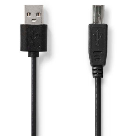 Nedis USB-Kabel / USB 2.0 / USB-A Stecker / USB-B Stecker / 480 Mbps / Vernickelt / 2.00 m / Rund / PVC / Schwarz / Label (1/3)