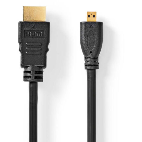 Nedis High Speed HDMI ™ Kabel mit Ethernet / HDMI™ Stecker / HDMI™ Micro Stecker / 4K@30Hz / 10.2 Gbps / 1.50 m / Rund / PVC / Schwarz / Label (1/3)