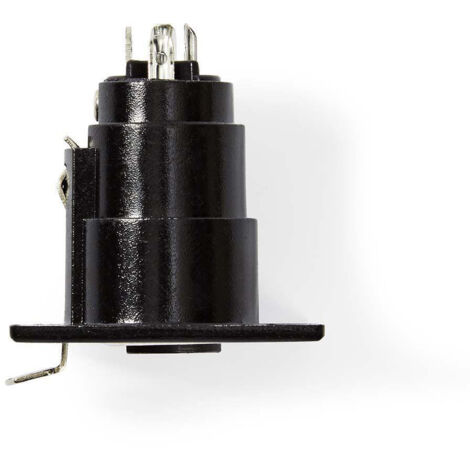 Nedis XLR-Anschluss / Gerade / Buchse / Vernickelt / Chassis / Kabeleingangsdurchmesser: 5.0 mm / Metall / Schwarz / 1 Stück / Plastikbeutel (1/3)