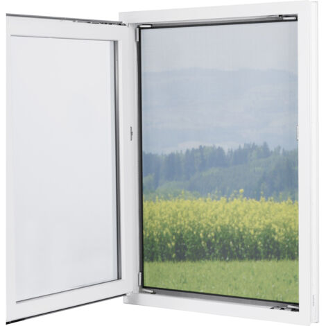 EASYMAXX Moskitonetz mit 12 Magnetbefestigung für Fenster 150x130cm schwarz