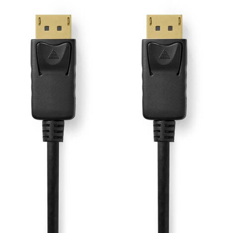 Nedis Displayport-Kabel / DisplayPort Stecker / DisplayPort Stecker / 8K@60Hz / Vergoldet / 2.00 m / Rund / PVC / Schwarz / Label (1/3)
