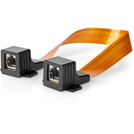 Nedis RJ45-Netzwerkkabel mit Fensterdurchführung / UTP / RJ45 (8P8C) Buchse / RJ45 (8P8C) Buchse / 0,30 m / Flach / PVC / Orange / Box (1/3)