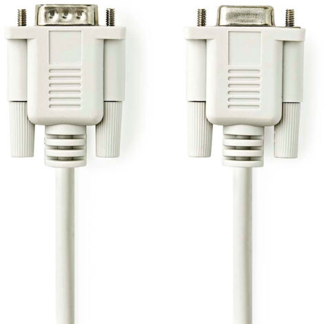 Nedis Serielles Kabel / D-SUB 9-Pin Stecker / D-SUB 9-Pin-Buchse / Vernickelt / 2.00 m / Rund / PVC / Elfenbein / Label (1/3)