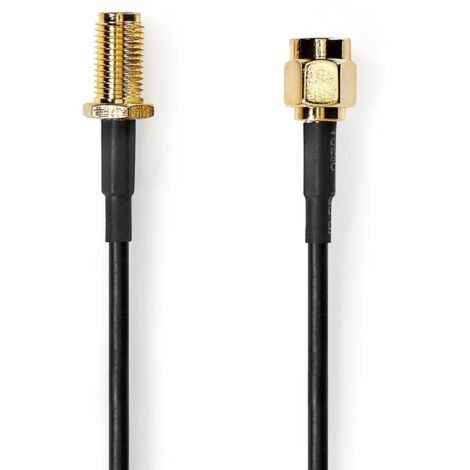 Nedis Antennenkabel / SMA-Stecker / SMA-Buchse / Vergoldet / 50 Ohm / Einzeln geschirmt / 5.00 m / Rund / PVC / Schwarz / Box (1/2)