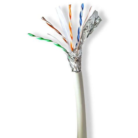 Nedis CAT6a Netzwerkkabel Rolle / Solid / SF/UTP / Reines Kupfer / 100 m / Innen / Rund / LSZH / Grau / Pull Box - ausziehbar (1/3)