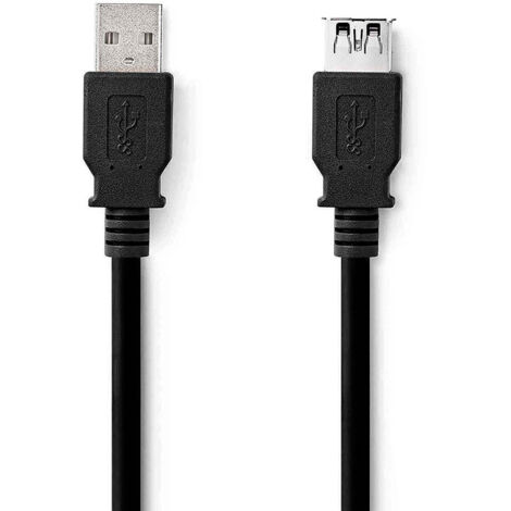 Usb kabel usb 32 gen 1 usb a stecker usb a buchse 5 gbps vernickelt 100 m rund pvc schwarz etikett (1/3)