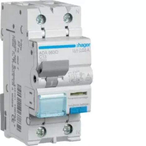 Hager FI-LS 1P+N 10KA C-13A 30MA A (ADA563D) (1/2)