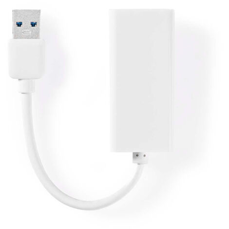Nedis USB-Netzwerkadapter / USB 3.2 Gen 1 / 1 Gbps / USB-A Stecker / RJ45 Buchse / 0.20 m / Rund / Vernickelt / Reines Kupfer / Weiss / Box (1/4)