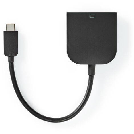 Nedis USB-C™ Adapter / USB 3.2 Gen 1 / USB-C™ Stecker / DVI-D 24+1-Pin Buchse / 1080p / 0.20 m / Rund / Vernickelt / PVC / Schwarz / Umschlag (1/4)