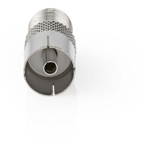 Nedis Satelliten- und Antennenadapter / F Buchse / IEC (Coax) Buchse / Vernickelt / 75 Ohm / Gerade / Metall / Silber / 1 Stück / Box (1/5)