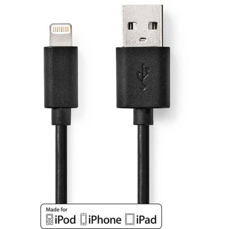 Nedis LIGHTING KABEL APPLE USB-A 1M (CCGB39300BK10 SW) (1/4)