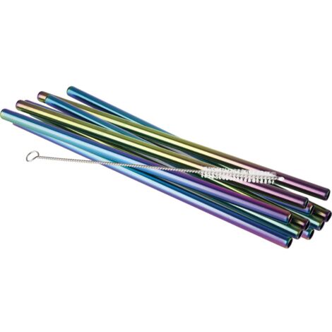 Trinkhalm "Regenbogen-Look" 11er Set (1/2)