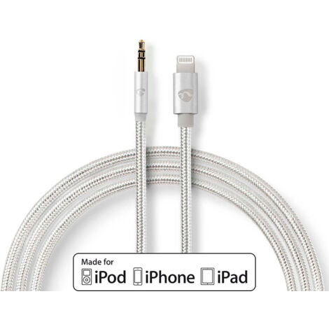 Nedis Lightning-Adapter / Apple Lightning 8-Pin / 3.5 mm Stecker / Vergoldet / 1.00 m / Rund / Nylon / Verpackung mit Sichtfenster (1/5)