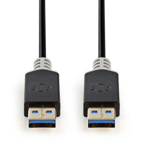 USB-Kabel  USB 3.2 Gen 1  USB-A Stecker  USB-A Stecker  5 Gbps  Vergoldet  2,00 m  Rund  PVC  Anthrazit  Box (1/3)