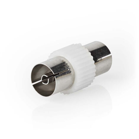Nedis Satelliten- und Antennenadapter / IEC (Coax) Buchse / IEC (Coax) Buchse / Vernickelt / 75 Ohm / Gerade / Kunststoff / Metall / Weiss / 1 Stück / Box (1/5)