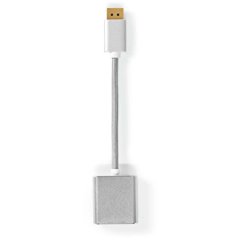 Nedis Displayport-Kabel / DisplayPort Stecker / DVI-D 24+1-Pin Buchse / 1080p / Vergoldet / 0.20 m / Rund / Geflochten / Silber / Verpackung mit Sichtfenster (1/5)