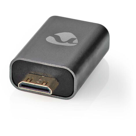 Nedis HDMI™ -Adapter / HDMI™ Mini Stecker / HDMI™ Stecker / HDMI™ Ausgang / Vergoldet / Gerade / Aluminium / Gun Metal Grau / 1 Stück / Verpackung mit Sichtfenster (1/5)