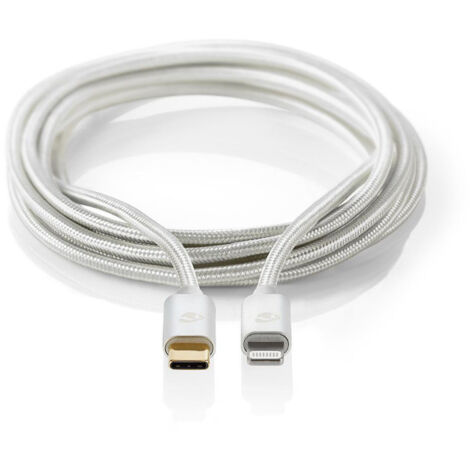 Nedis Lightning Kabel / USB 2.0 / USB-C™ Stecker / Apple Lightning 8-Pin / 480 Mbps / Vergoldet / 2.00 m / Rund / Geflochten / Nylon / Aluminium / Verpackung mit Sichtfenster (1/5)