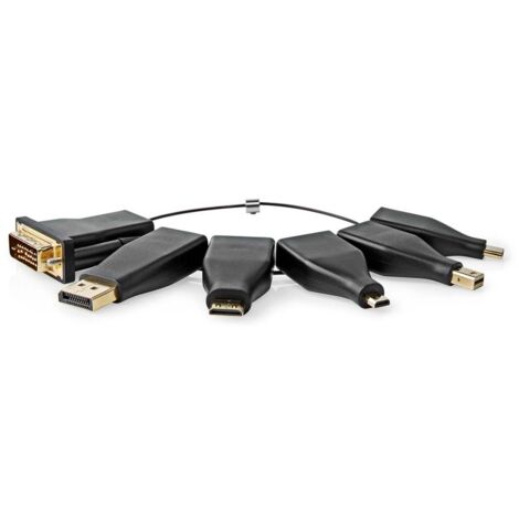 Nedis HDMI™ -Adapter / DisplayPort Stecker / DVI-D 24+1-Pin Stecker / HDMI™ Micro Stecker / HDMI™ Mini Stecker / Mini DisplayPort Stecker / USB-C™ Stecker / HDMI™ Ausgang / Vergoldet / Gerade / PVC / (1/5)