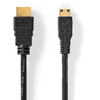 Nedis High Speed HDMI ™ Kabel mit Ethernet / HDMI™ Stecker / HDMI™ Mini Stecker / 4K@30Hz / 10.2 Gbps / 1.50 m / Rund / PVC / Schwarz / Label