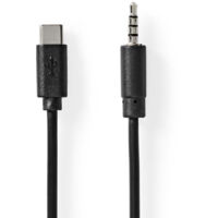 Nedis USB-C™ Adapter / USB 2.0 / USB-C™ Stecker / 3.5 mm Stecker / 1.00 m / Rund / Vernickelt / PVC / Schwarz / Box